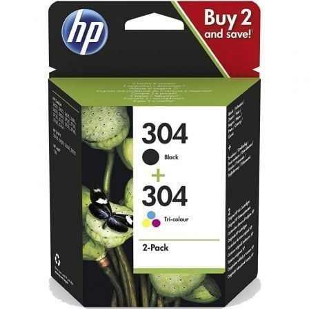 art_3jb05ae_1.jpg Cartucho de Tinta Original HP nº304 Multipack/ Negro/ Tricolor - Imagen 1