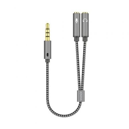 art_ais-adp20jack20a128-0415_1.jpg Cable Estéreo Aisens A128-0415/ Jack 3.5 Macho - 2x Jack 3.5 Hembra/ 25cm/ Gris - Imagen 1