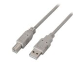 Cable USB 2.0 Impresora Aisens A101-0004/ USB Tipo-B Macho - USB Macho/ 4.5m/ Beige