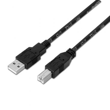 art_ais-cab20a101-0007_1.jpg Cable USB 2.0 Impresora Aisens A101-0007/ USB Tipo-B Macho - USB Macho/ 3m/ Negro - Imagen 1