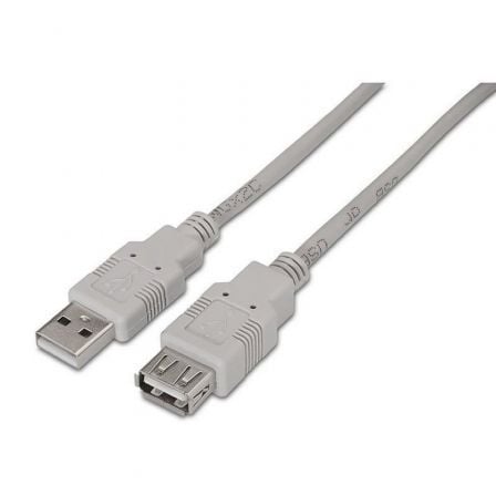 art_ais-cab20a101-0012_1.jpg Cable Alargador USB 2.0 Aisens A101-0012/ USB Macho - USB Hembra/ Hasta 2.5W/ 60Mbps/ 1m/ Beige - Imagen 1