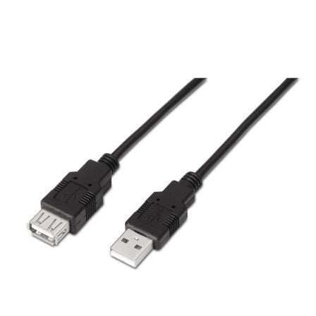 art_ais-cab20a101-0015_1.jpg Cable Alargador USB 2.0 Aisens A101-0015/ USB Macho - USB Hembra/ Hasta 2.5W/ 60Mbps/ 1m/ Negro - Imagen 1