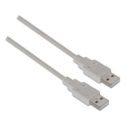 art_ais-cab20a101-0022_1.jpg Cable USB 2.0 Aisens A101-0022/ USB Macho - USB Macho/ Hasta 2.5W/ 60Mbps/ 2m/ Beige - Imagen 1