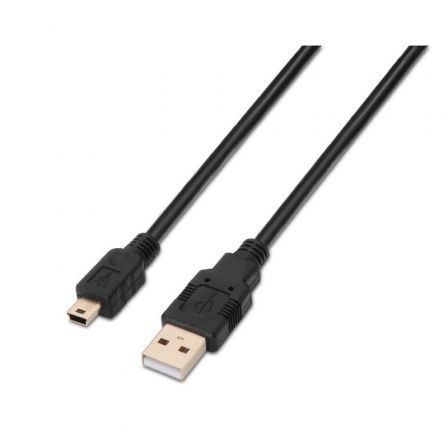 art_ais-cab20a101-0023_1.jpg Cable USB 2.0 Aisens A101-0023/ USB Macho - USB Mini Macho/ 50cm/ Negro - Imagen 1