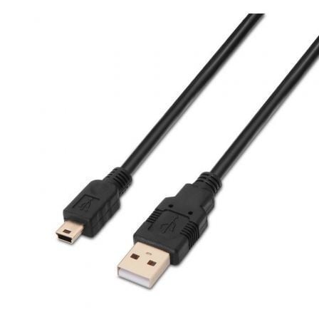 art_ais-cab20a101-0024_1.jpg Cable USB 2.0 Aisens A101-0024/ USB Macho - MiniUSB Macho/ 1m/ Negro - Imagen 1