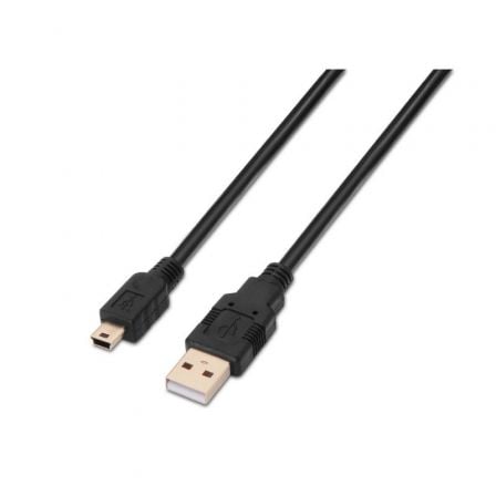 art_ais-cab20a101-0025_1.jpg Cable USB 2.0 Aisens A101-0025/ USB Macho - USB Mini/ Hasta 2.5W/ 60Mbps/ 1.8m/ Negro - Imagen 1