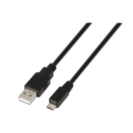 art_ais-cab20a101-0028_1.jpg Cable USB 2.0 Aisens A101-0028/ USB Macho - MicroUSB Macho/ Hasta 2.5W/ 60Mbps/ 1.8m/ Negro - Imagen 1