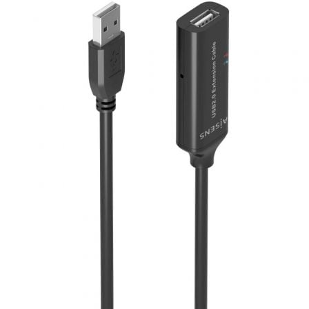 art_ais-cab20a101-0914_1.jpg Cable Alargador USB 2.0 Aisens A101-0914/ USB Macho - USB Hembra/ 5m/ Negro - Imagen 1