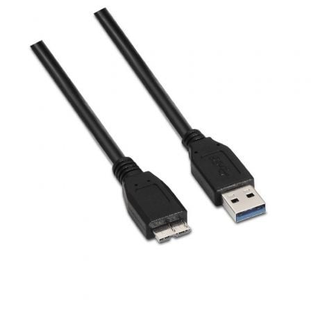 art_ais-cab20a105-0043_1.jpg Cable USB 3.0 Aisens A105-0043/ USB Macho - MicroUSB Macho/ Hasta 9W/ 625Mbps/ 1m/ Negro - Imagen 1