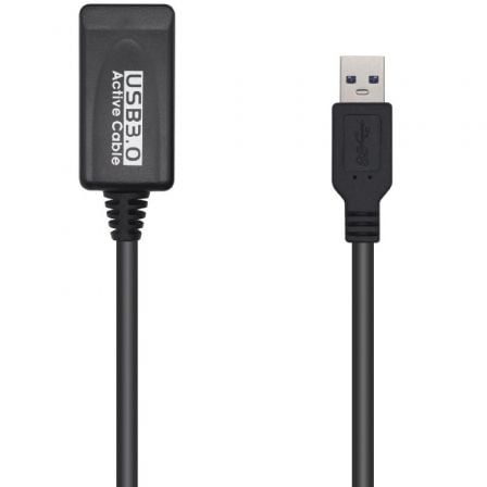 art_ais-cab20a105-0525_1.jpg Cable Alargador USB 3.0 con Amplificador Aisens A105-0525/ USB Macho - USB Hembra/ Hasta 9W/ 625Mbps/ 5m/ Negro - Imagen 1