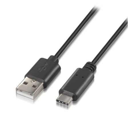 art_ais-cab20a107-0050_1.jpg Cable USB 2.0 Tipo-C Aisens A107-0050/ USB Tipo-C Macho - USB Macho/ 480Mbps/ 50cm/ Negro - Imagen 1