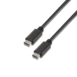 Cable USB 2.0 Tipo-C Aisens A107-0055/ USB Tipo-C Macho - USB Tipo-C Macho/ 480Mbps/ 50cm/ Negro