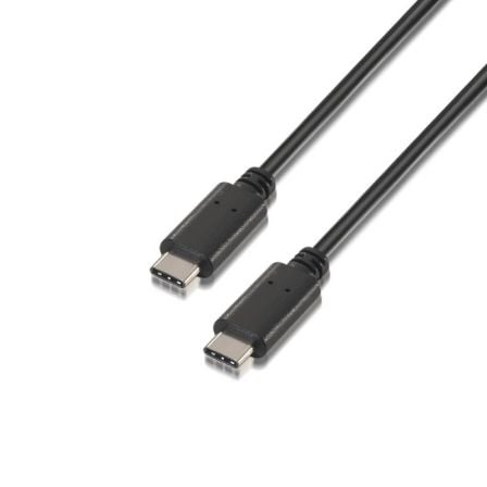 art_ais-cab20a107-0056_1.jpg Cable USB 2.0 Tipo-C Aisens A107-0056/ USB Tipo-C Macho - USB Tipo-C Macho/ 480Mbps/ 1m/ Negro - Imagen 1