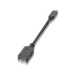 Cable USB 3.1 Tipo-C Aisens A107-0062/ USB Tipo-C Macho - USB Hembra/ 5Gbps/ 15cm/ Negro