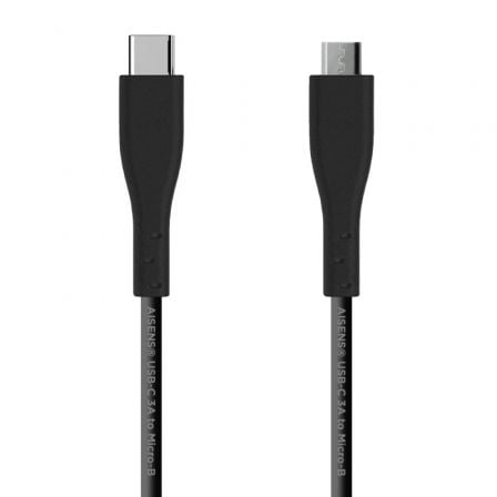 art_ais-cab20a107-0349_1.jpg Cable USB 2.0 Aisens A107-0349/ USB Tipo-C Macho - MicroUSB Macho/ 480Mbps/ 1m/ Negro - Imagen 1
