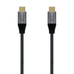 Cable USB 3.2 Tipo-C Aisens A107-0634 20GBPS 5A 100W/ USB Tipo-C Macho - USB Tipo-C Macho/ Hasta 100W/ 20Gbps/ 2m/ Gris