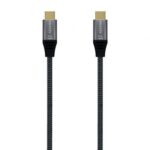 Cable USB 3.2 Tipo-C Aisens A107-0670 20GBPS 100W/ USB Tipo-C Macho - USB Tipo-C Macho/ Hasta 100W/ 20Gbps/ 60cm/ Gris