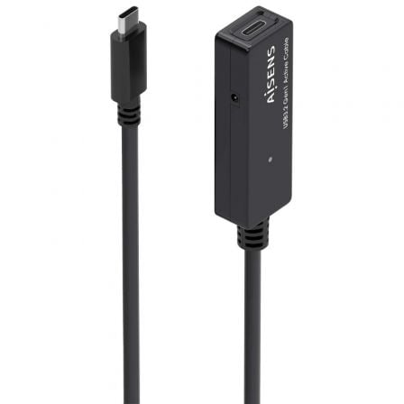 art_ais-cab20a107-0869_1.jpg Cable Alargador USB 3.2 con Amplificador Aisens A107-0869/ USB Tipo-C Macho - USB Tipo-C Hembra/ Hasta 100W/ 20Gbps/ 5m/ Negro - Imagen 1