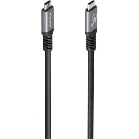 art_ais-cab20a107-0990_1.jpg Cable USB 3.2 Tipo-C Aisens A107-0990/ USB Tipo-C Macho - USB Tipo-C Macho/ Hasta 100W/ 10Gbps/ 5m/ Negro - Imagen 1