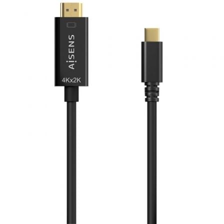 art_ais-cab20a109-0624_1.jpg Cable Conversor HDMI 4K Aisens A109-0624/ USB Tipo-C Macho - HDMI Macho/ Hasta 27W/ 1250Mbps/ 1.8m/ Negro - Imagen 1