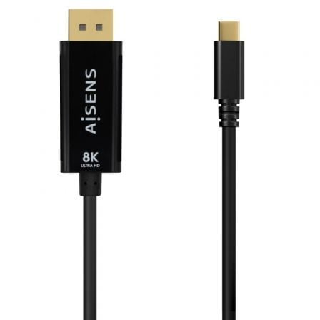 art_ais-cab20a109-0688_1.jpg Cable Conversor Aisens A109-0688/ USB Tipo-C Macho - DisplayPort Macho/ Hasta 27W/ 1250Mbps/ 80cm/ Negro - Imagen 1
