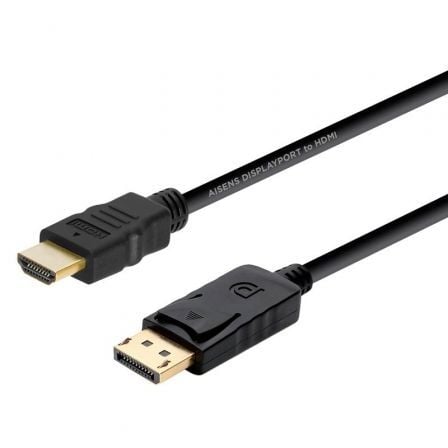 art_ais-cab20a125-0364_1.jpg Cable Conversor Aisens A125-0364/ DisplayPort Macho - HDMI Macho/ Hasta 5W/ 2300Mbps/ 2m/ Negro - Imagen 1