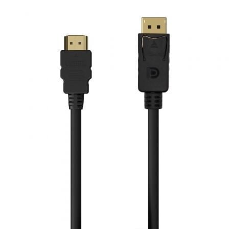 art_ais-cab20a125-0550_1.jpg Cable Conversor Aisens A125-0550/ Displayport Macho - HDMI Macho/ Hasta 5W/ 2300Mbps/ 50cm/ Negro - Imagen 1