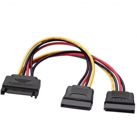 art_ais-cab20a131-0353_1.jpg Cable Alimentación Aisens A131-0353/ SATA Macho - 2x SATA Hembra/ Hasta 54W/ 20cm/ Negro - Imagen 1