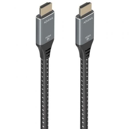art_ais-cab20a150-0876_1.jpg Cable HDMI 2.1 8K Aisens A150-0876/ HDMI Macho - HDMI Macho/ 5m/ Gris y Negro - Imagen 1