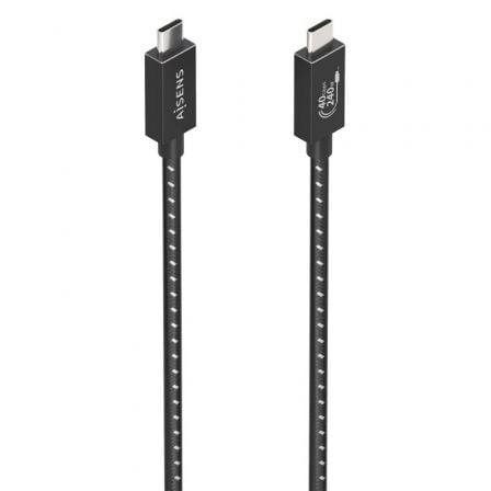 art_ais-cab20a156-0867_1.jpg Cable USB 4.0 Tipo-C Aisens A156-0867/ USB Tipo-C Macho - USB Tipo-C Macho/ Hasta 240W/ 40Gbps/ 1m/ Gris - Imagen 1