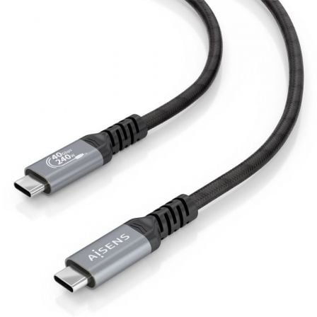 art_ais-cab20a156-0995_1.jpg Cable USB 4.0 Tipo-C Aisens A156-0995/ USB Tipo-C Macho - USB Tipo-C Macho/ Hasta 240W/ 40Gbps/ 1.5m/ Negro - Imagen 1