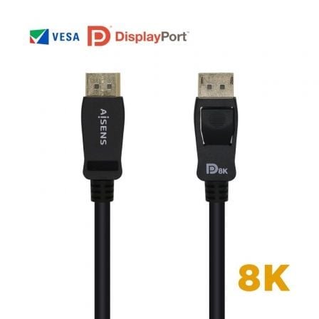art_ais-cab20dp20a149-0430_1.jpg Cable DisplayPort 1.4 8K Aisens A149-0430/ DisplayPort Macho - DisplayPort Macho/ 50cm/ Certificado/ Negro - Imagen 1