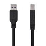 Cable USB 3.0 Impresora Aisens A105-0444/ USB Tipo-B Macho - USB Macho/ 5Gbps/ 2m/ Negro