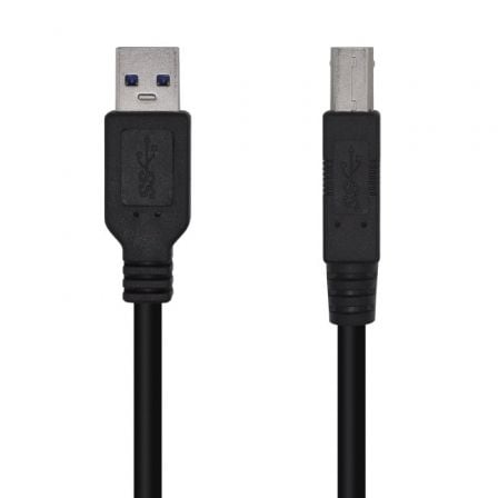 art_ais-cab20usb20a105-0445_1.jpg Cable USB 3.0 Impresora Aisens A105-0445/ USB Tipo-B Macho - USB Macho/ 5Gbps/ 3m/ Negro - Imagen 1