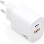 Cargador de Pared GaN Aisens A110-0952/ 1xUSB Tipo-C/ 1xUSB/ 30W/ Blanco