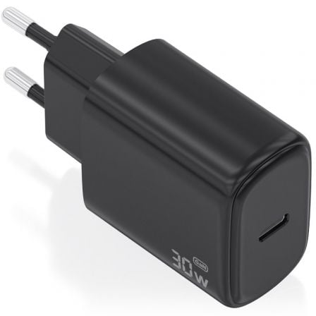 art_ais-carga20a110-0976_1.jpg Cargador de Pared GaN Aisens A110-0976/ 1xUSB Tipo-C/ 30W/ Negro - Imagen 1