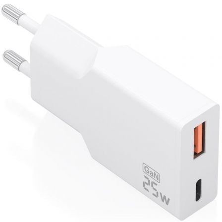 art_ais-carga20a110-1000_1.jpg Cargador de Pared GaN Aisens A110-1000/ 1xUSB Tipo-C/ 1xUSB/ 25W/ Blanco - Imagen 1