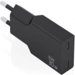 Cargador de Pared GaN Aisens A110-1006/ 2xUSB Tipo-C/ 30W/ Negro
