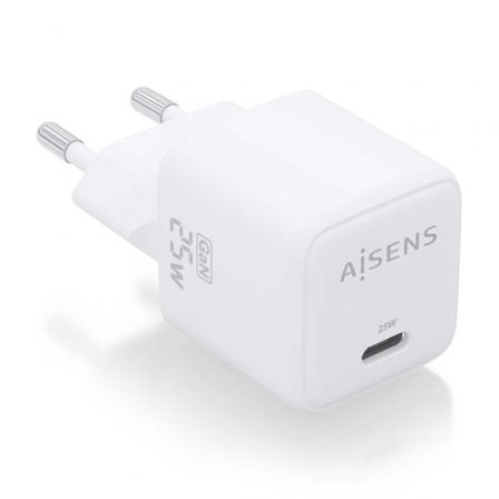 art_ais-carga20asch-25w1p012-w_1.jpg Cargador de Pared GaN Aisens ASCH-25W1P012-W/ 1xUSB Tipo-C/ 25W - Imagen 1