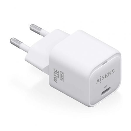 art_ais-carga20asch-30w1p018-w_1.jpg Cargador de Pared GaN Aisens ASCH-30W1P018-W/ 1xUSB Tipo-C/ 30W - Imagen 1