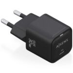 Cargador de Pared GaN Aisens ASCH-30W1P019-BK/ 1xUSB Tipo-C/ 30W