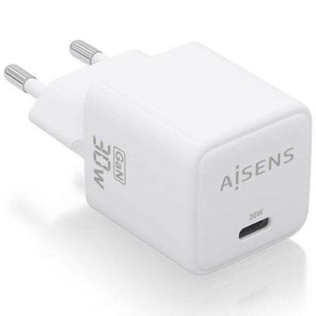 art_ais-carga20asch-30w1p035-w_1.jpg Cargador de Pared GaN Aisens ASCH-30W1P035-W/ 1xUSB Tipo-C/ 30W - Imagen 1