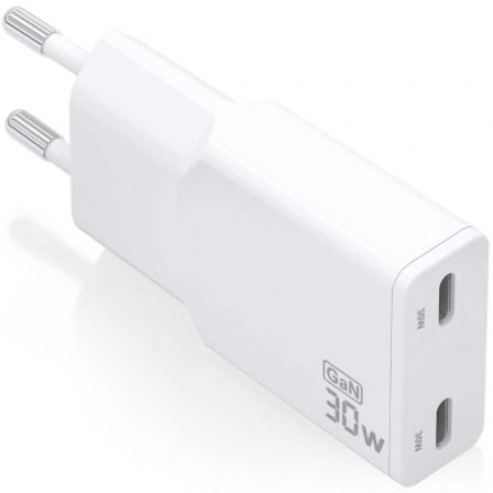 art_ais-carga20asch-30w2p048-w_1.jpg Cargador de Pared GaN Aisens ASCH-30W2P048-W/ 2xUSB Tipo-C/ 30W/ Blanco - Imagen 1