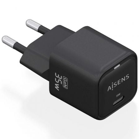 art_ais-carga20asch-35w1p023-bk_1.jpg Cargador de Pared GaN Aisens ASCH-35W1P023-BK/ 1xUSB Tipo-C/ 35W - Imagen 1