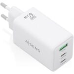 Cargador de Pared GaN Aisens ASCH-65W3P072-W/ 2xUSB Tipo-C/ 1xUSB/ 65W/ Blanco
