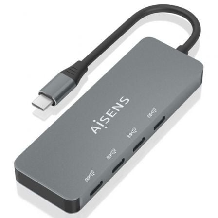 art_ais-hub20a109-0695_1.jpg Hub USB Tipo-C Aisens A109-0695/ 4xUSB Tipo-C/ Gris - Imagen 1