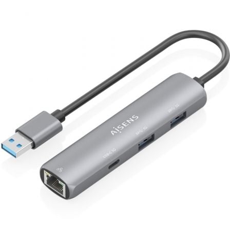art_ais-hub20asuc-4p035-gr_1.jpg Hub USB Aisens ASUC-4P035-GR/ 1xUSB Tipo-C/ 2xUSB/ 1xRJ45/ Gris - Imagen 1