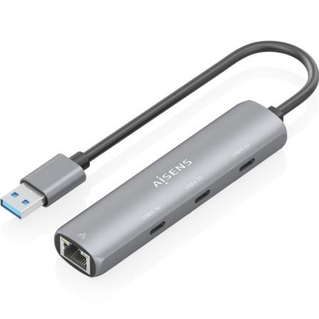 art_ais-hub20asuc-4p037-gr_1.jpg Hub USB Aisens ASUC-4P037-GR/ 3xUSB Tipo-C/ 1xRJ45/ Gris - Imagen 1