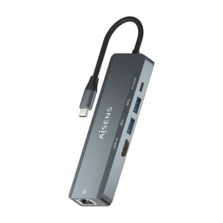 art_ais-hub20asuc-5p011-gr_1.jpg Docking USB Tipo-C Aisens ASUC-5P011-GR/ 1xHDMI 4K/ 2xUSB/ 1xRJ45/ 1xUSB Tipo-C/ 1xUSB Tipo-C PD/ Gris - Imagen 1
