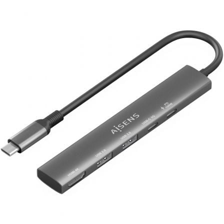 art_ais-hub20asuc-5p022-gr_1.jpg Docking USB Tipo-C Aisens ASUC-5P022-GR/ 1xHDMI 4K/ 2xUSB/ 1xUSB Tipo-C/ 1xUSB Tipo-C PD/ Gris - Imagen 1